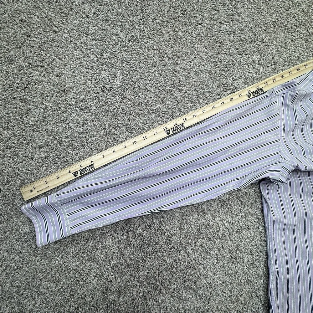 Polo Ralph Lauren Andrew‎ Men Dress Shirt Purple 15 32/33 Preppy Small Striped